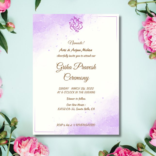 Invitation Maison hindou Réchauffement Griha Pravesh (Créateur téléchargé)