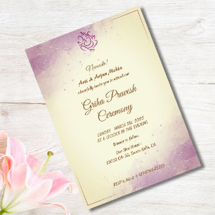 Invitation Maison hindou Réchauffement Griha Pravesh
