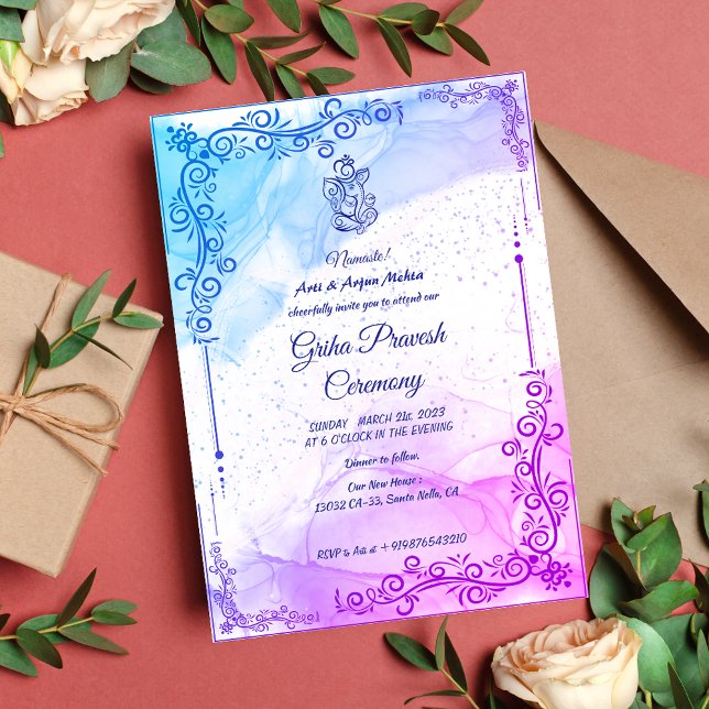 Invitation Maison hindou Réchauffement Griha Pravesh (Créateur téléchargé)