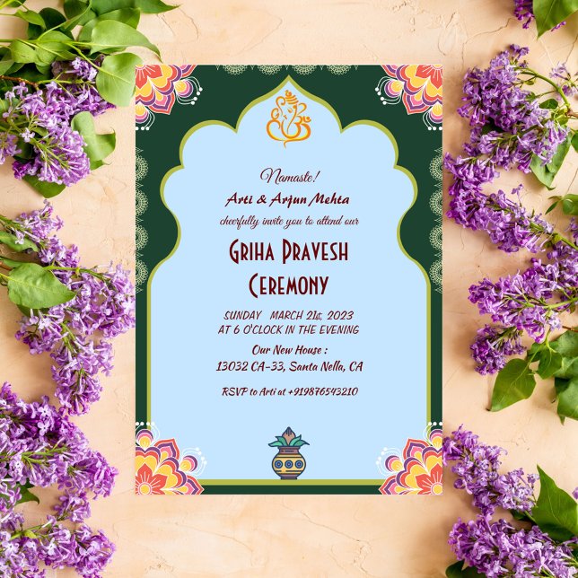 Invitation Maison hindou Réchauffement Griha Pravesh (Créateur téléchargé)