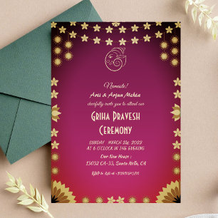 Invitation Maison hindou Réchauffement Griha Pravesh