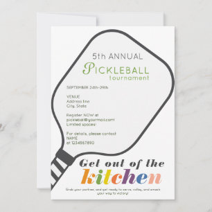 Invitation Maison ouverte au tournoi de pickleball Fête de pi
