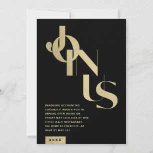 Invitation Maison Ouverte d'Affaires Noir Or