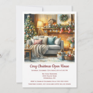 Invitation Maison ouverte de Noël cosy 
