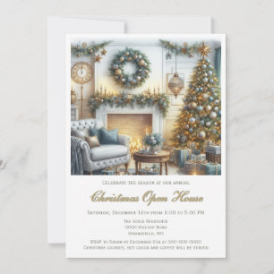 Invitation Maison ouverte de Noël élégante  