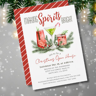 Invitation Maison ouverte de Noël Faire des spiritueux Vacanc