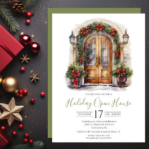 Invitation Maison ouverte de vacances Business Watercolor