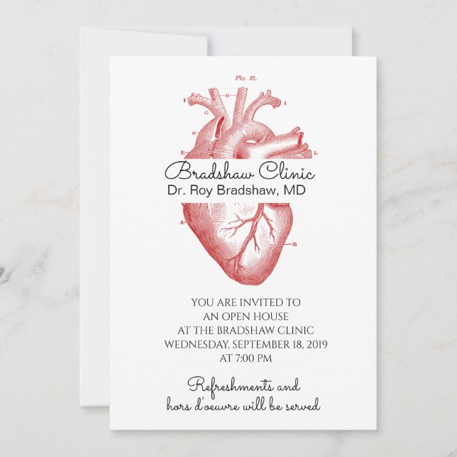 Invitation Maison ouverte du Docteur Cardiologue Médicale (Devant)