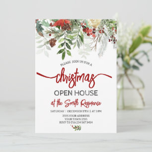 Invitation Maison ouverte élégante pour les fêtes de Noël