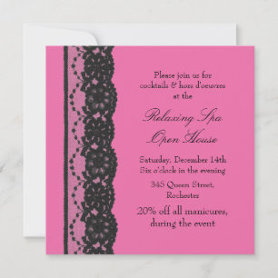 Invitation Maison ouverte Fuchsia French Lace