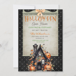 Invitation Maison ouverte Halloween citrouilles automnales ha