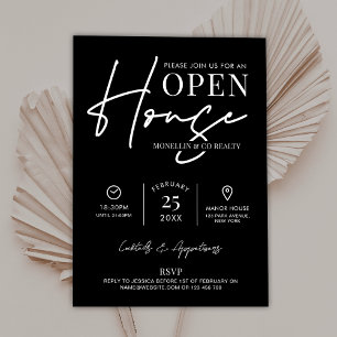 Invitation Maison ouverte moderne Noir & Blanc Réalité I