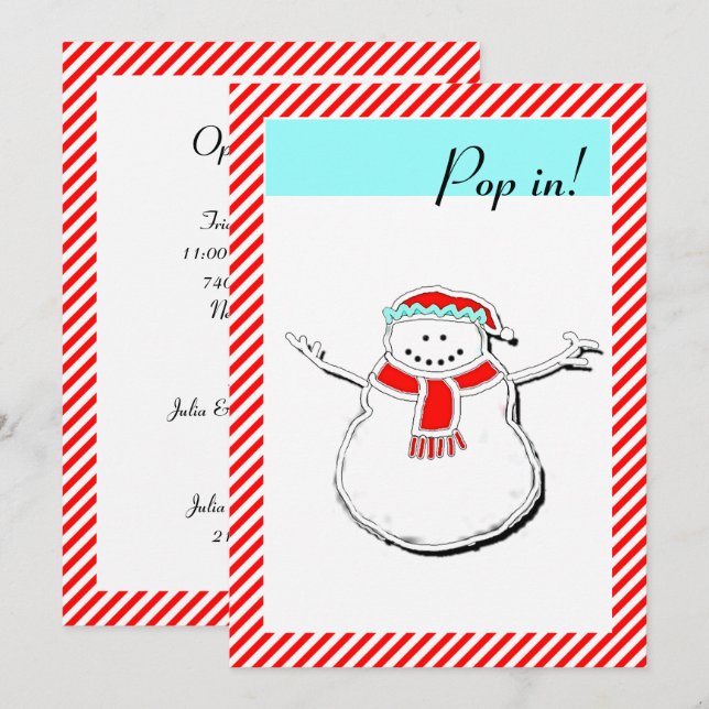 Invitation Maison ouverte pour les Fêtes (Devant / Derrière)