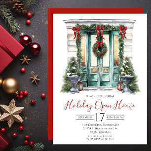 Invitation Maison ouverte pour les fêtes de fin d'année avec 