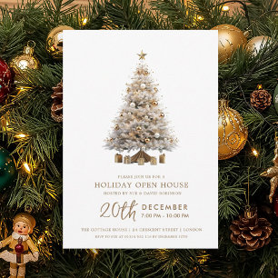 Invitation Maison ouverte pour les fêtes de Noël arbre de Noë
