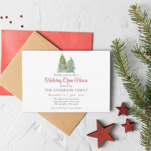 Invitation Maison Ouverte pour les Fêtes de Noël avec Arbre à