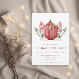Invitation Maison ouverte vacances rustiques Fête de Noël
