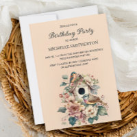 Maison pour oiseaux Fleurs Élégantes Fête d'annive