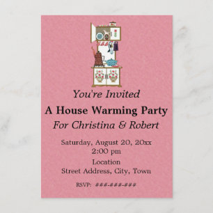 Invitation Maison Réchauffer Rétro Cuisson blanche Ustensiles