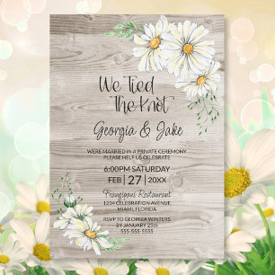 Invitation Maison rustique Bois Blanc Marguerites Réception d
