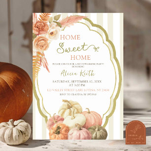Invitation Maison Sage Automne Doux Maison Fête de Chauffage
