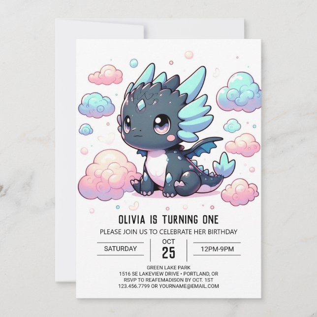Invitation Majestic Dragon 1er anniversaire (Devant)