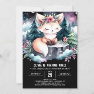 Invitation Majestic Minimaliste Fox Anniversaire