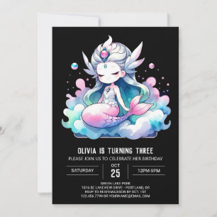 Invitation Majestic Simple Sirène Anniversaire