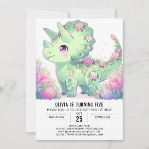 Invitation Majestic Triceratops Dinosaur Anniversaire numériq