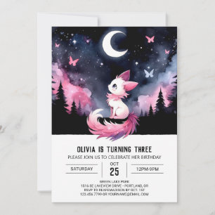 Invitation Majestic Whimsy Chat Anniversaire