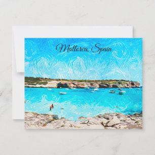Invitation Majorque Espagne Île Baléare Aquarelle