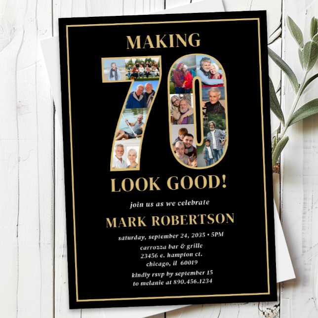 Invitation Making 70 Look Good Photo Birthday (Créateur téléchargé)