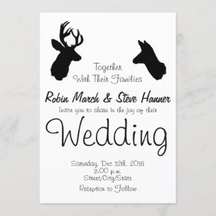 Invitation Mâle et daine, épousant