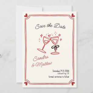Invitation Mâle fouettée à la main sauvez la date