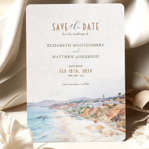 Invitation Malibu Beach CA Enregistrer la date