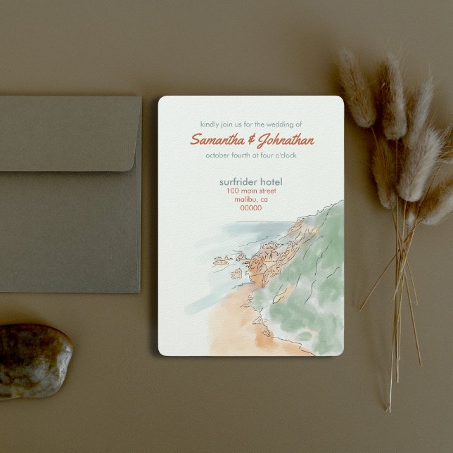 Invitation Malibu, mariage de Californie (Créateur téléchargé)