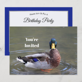 Invitation Mallard Duck Drake Water Photo Anniversaire