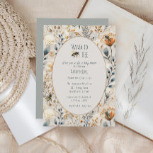 Mama à être bleu poussiéreux baby shower floral