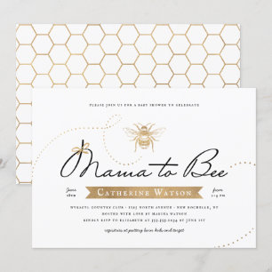 Invitation Mama d'or à Baby shower