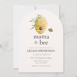 Invitation Mama To Bee Aquarelle Fête Prénatale Bourdonnante