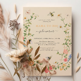 Invitation Mama to Bee Baby Shower Fleur Sauvage