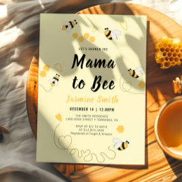 Invitation Mama to Bee Black Yellow Honey Baby shower