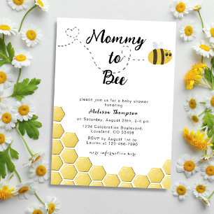 Invitation Mama to Bee Genre Neutral Honeycomb Baby shower
