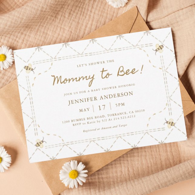 Invitation Maman À Être Baby shower Miel (Créateur téléchargé)