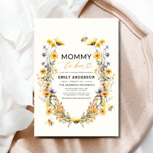 Invitation Maman à être Fleur sauvage Baby shower neutre pour