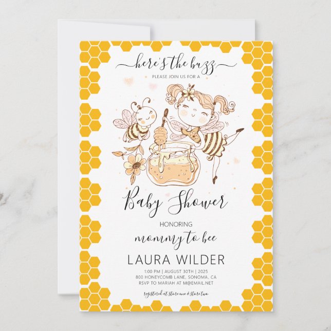 Invitation Maman À Thème Baby shower Aquarelle (Devant)