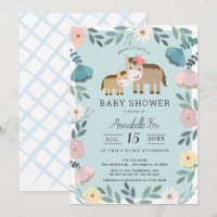 Maman & Baby Horse Bleu Jardin Floral Baby shower