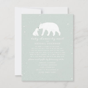 Invitation Maman + Bébé Polar Ours Baby shower Garçon Par Cou