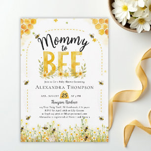 Invitation Maman Bee Fleurs Sauvages Miel Arche Baby Shower