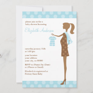 Invitation Maman chic bleue à être baby shower